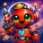 A vibrant and colorful abstract animal avatar featuring a stylized, expressive representation with a variety of colors and pa