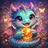Vibrant cartoon fox avatar with expressive eyes and colorful fur, ideal for a friendly profile picture